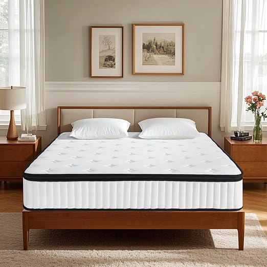 12 Inch Hybrid Mattress, Medium Feel, with Individual Pocket Spring for Motion Isolation & Silent Sleep, Pressure Relief, Mattress in A Box (Twin) (Twin XL)