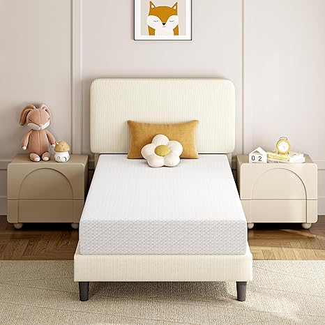 8 Inch Twin Mattress 3 Foam Layer Cooling Gel Memory Foam Mattresses, Green Tea for Fresher Sleep, Medium Firm, CertiPUR-US Certified, Twin Size Mattress in a Box