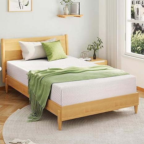 10 Inch Queen Mattress, Memory Foam Mattress in a Box with Cooling Green Tea Gel, Relieve Pressure with Medium Support, CertiPUR-US Certified, 80''L x 60''W, White