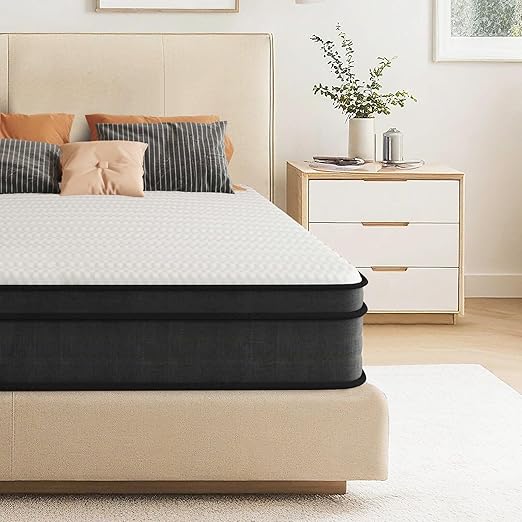 Queen Mattress, 12 Inch Hybrid Memory Foam Mattress Queen Size Mattress in a Box with Individual Pocket Spring for Motion Isolation & Silent Sleep