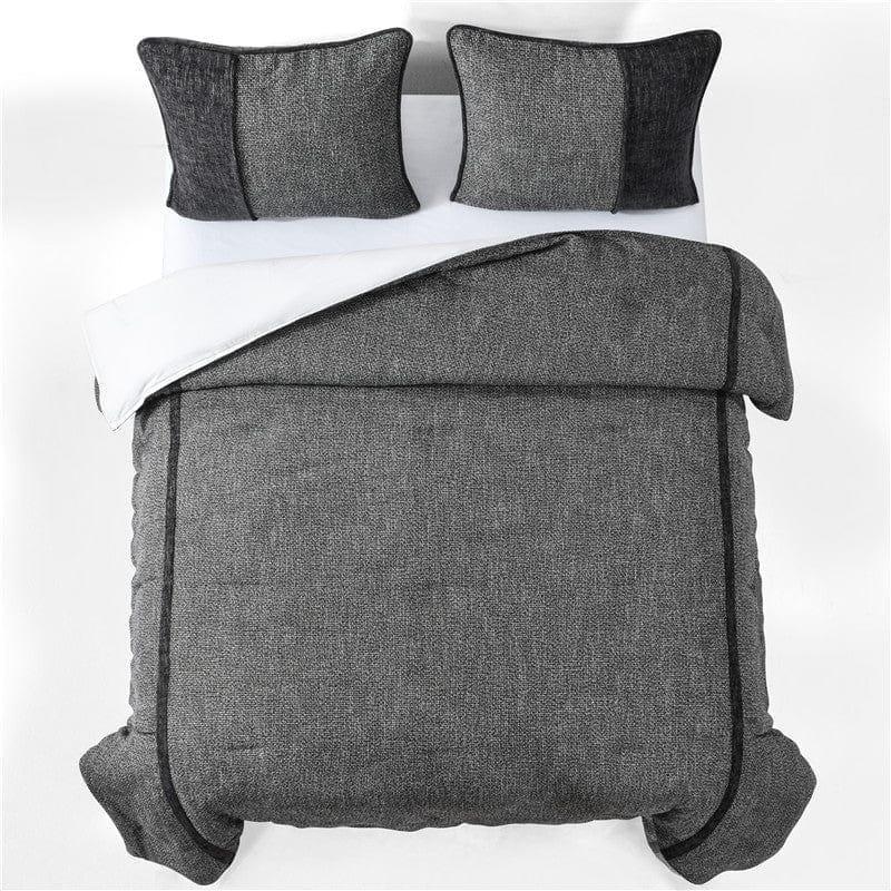 Woven Dark Grey Comforter Set