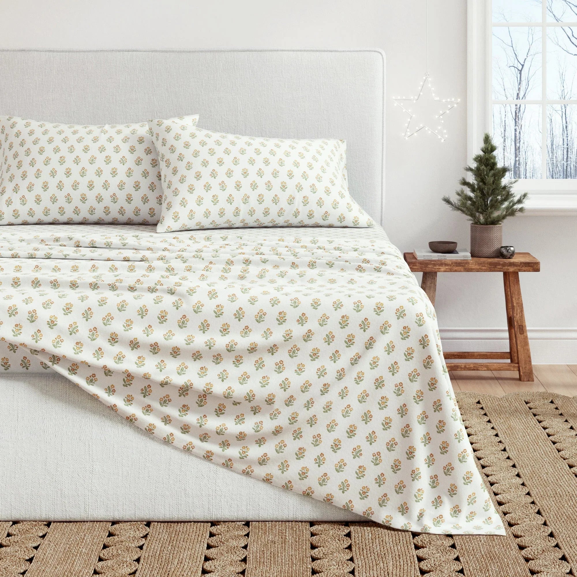 Winter Floral Cotton Sheet Set Collection