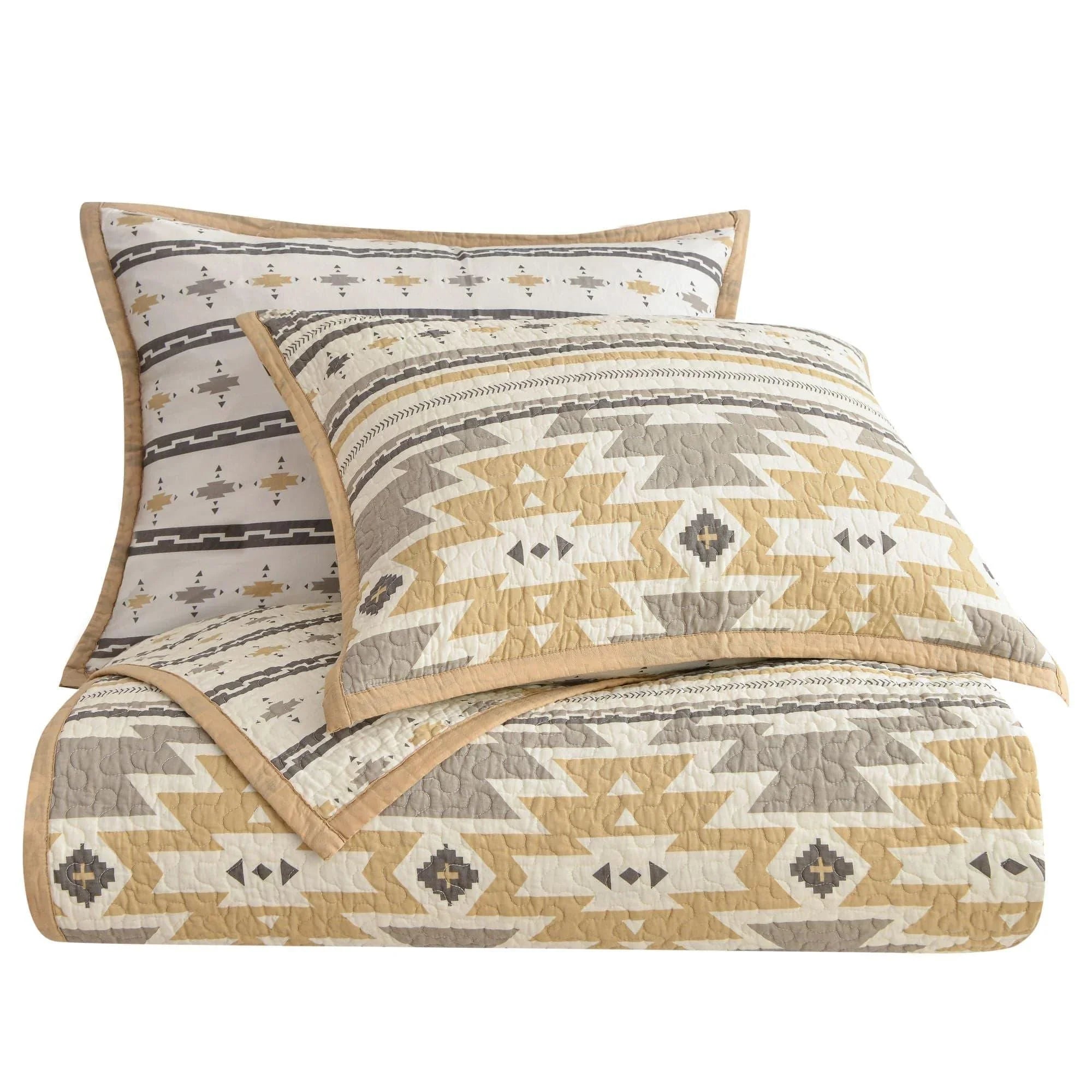 Aztec Stone Reversible Quilt Set