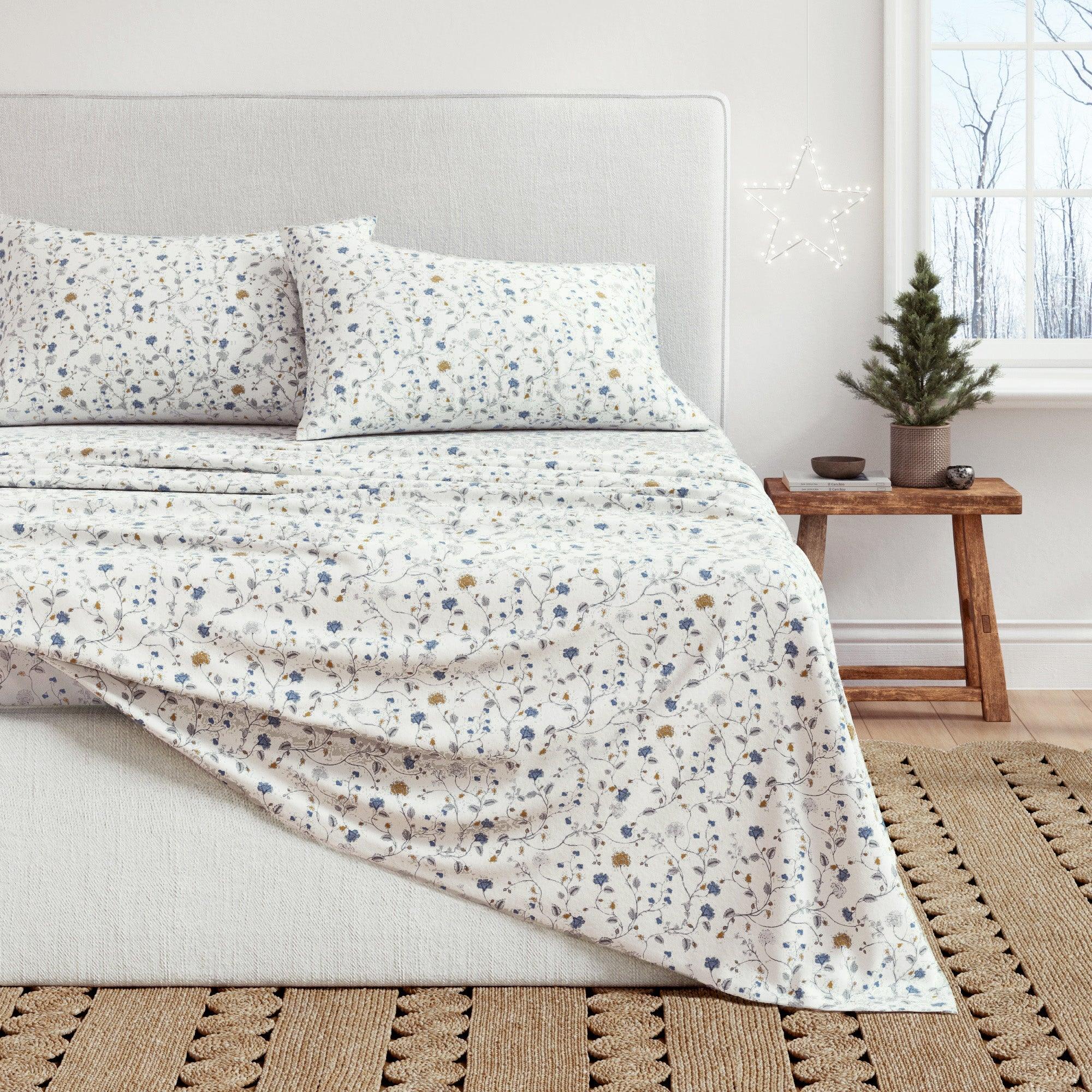 Winter Floral Cotton Sheet Set Collection