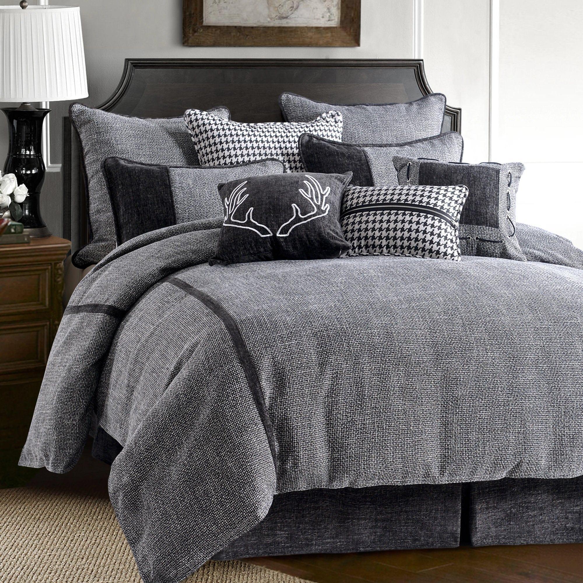 Woven Dark Grey Comforter Set